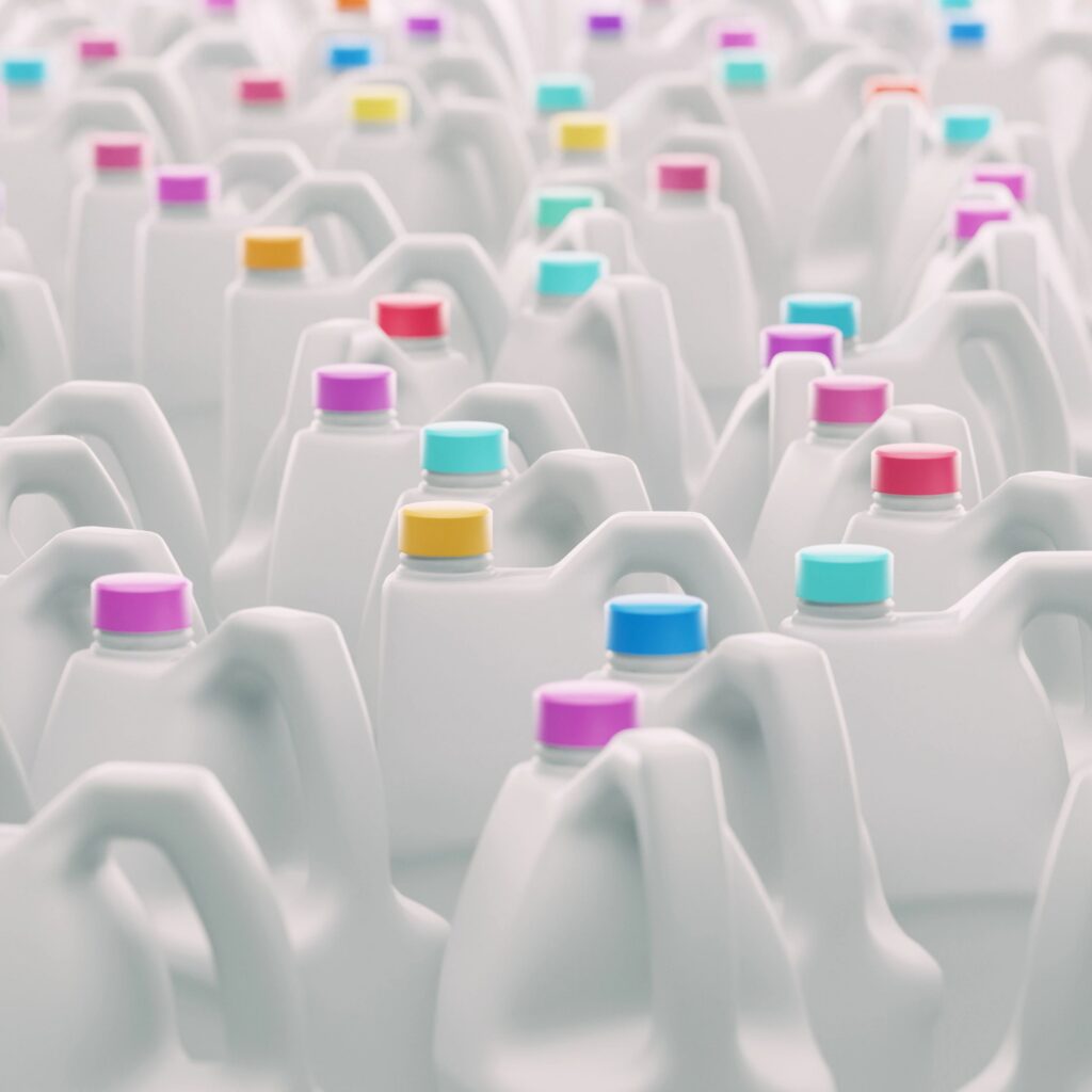 bleach plastic bottles, many